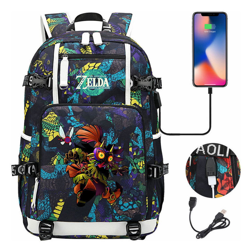 Printed Backpack For Men And Women With Large Capacity Leisure Travel Backpack