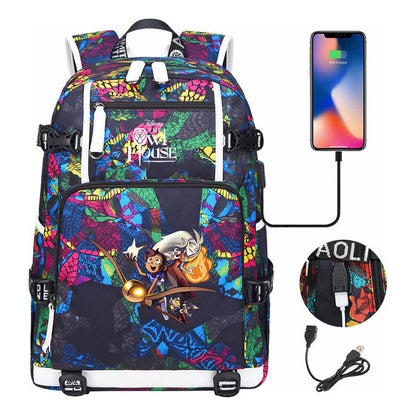 Anime Owl Magic Print Youth Student School Bag Backpack Leisure Travel Backpack