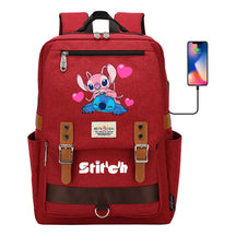 Anime Star Baby Stitch Printed Student Backpack For Men And Women With Casual Magnetic Buckle Backpack