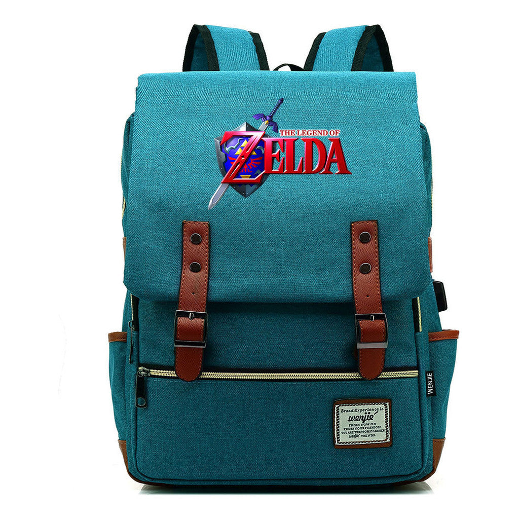 Printed Youth Student Backpack Usb Men's And Women's Casual Backpack