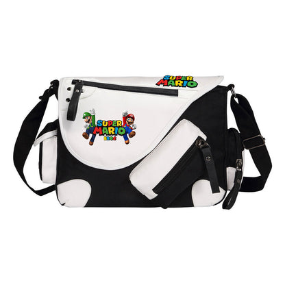 Super Mario Youth Student School Bag Canvas Shoulder Bag Casual Straddle Backpack