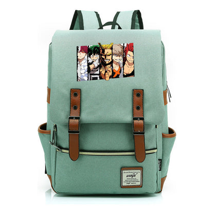 Anime My Heroes Academy Printed Youth Student Backpack Men's And Women's Leisure Belt Buckle Classic Backpack