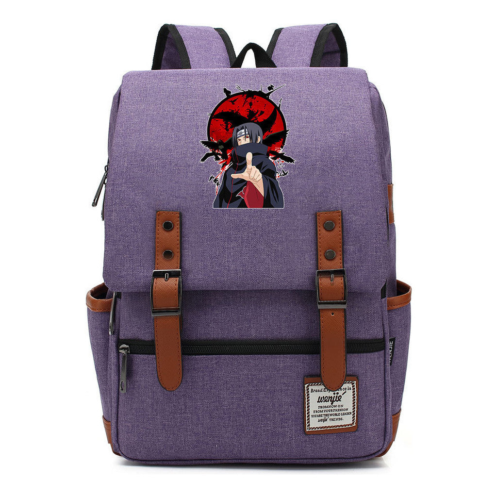 Naruto Printed Student Backpack For Men And Women, Casual Belt Buckle, Classic Backpack
