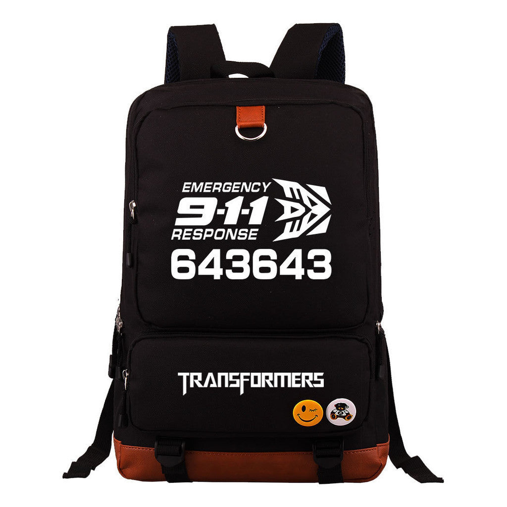 Cartoon Anime Transformation Mecha Student Backpack, Men's And Women's Backpack, Travel Bag