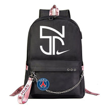 Football Star Neymar Printed Usb Youth Student Backpack For Men And Women's Leisure Travel Backpack