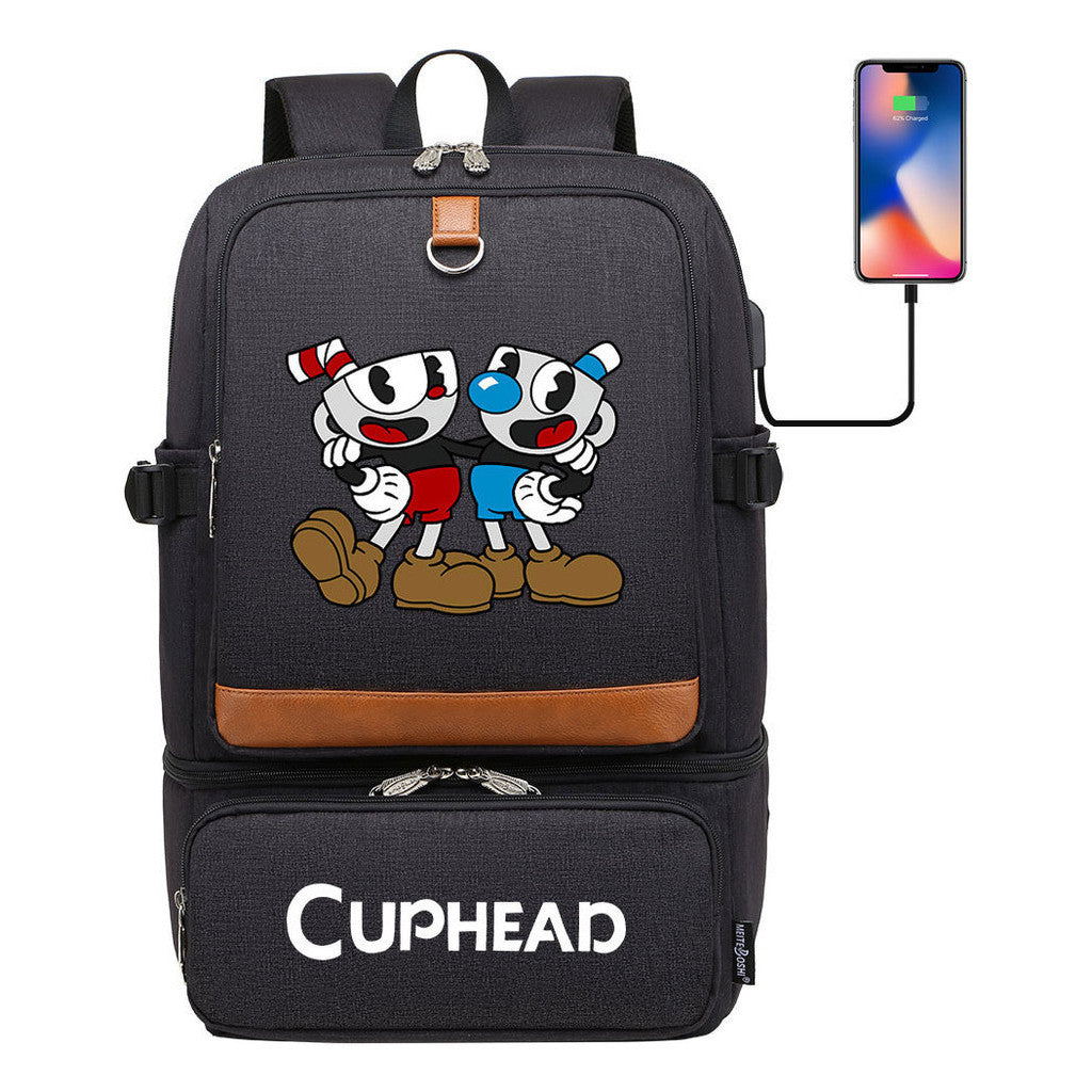Printed Usb Youth Student School Bag Outdoor Picnic Insulation Bag Backpack