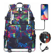 Printed Usb Youth Student School Bag Leisure Large Capacity Travel Backpack