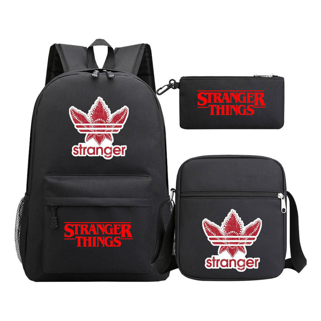 Strange Story Starry Sky Printed Youth Student Backpack 3-piece Set For Men And Women, Backpack Set