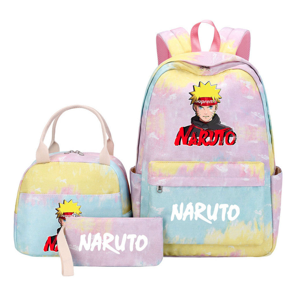 Naruto Teenage Girls School Bag Lunch Bag Three Piece Backpack Set