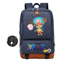 Cartoon Pirate King Printed Usb Student Backpack Leisure Travel Backpack