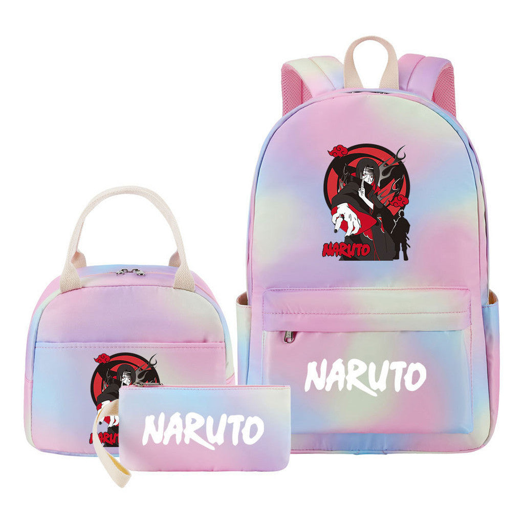 Naruto Student Girl Backpack Lunch Bag Three Piece Set Backpack Set