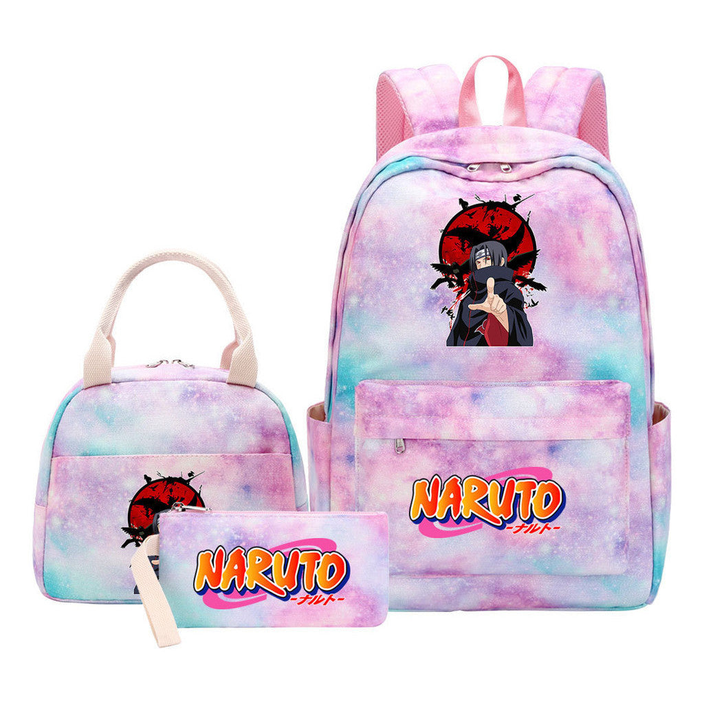 Naruto Student Girl Backpack Lunch Bag Three Piece Set Backpack Set