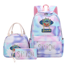 Interstellar Baby Stitch Student Girls School Bag Lunch Bag Three Piece Set Backpack Cover