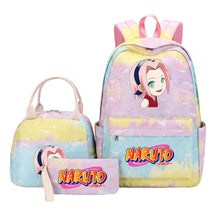 Naruto Teenage Student Girls School Bag Lunch Bag Three Piece Set Backpack Set