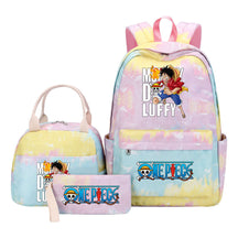 Cartoon Pirate King Student Girls School Bag Lunch Bag Three Piece Set Backpack Set