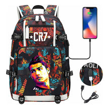 Football Star Cristiano Ronaldo Printed Youth Backpack, Backpack, Leisure Travel Backpack