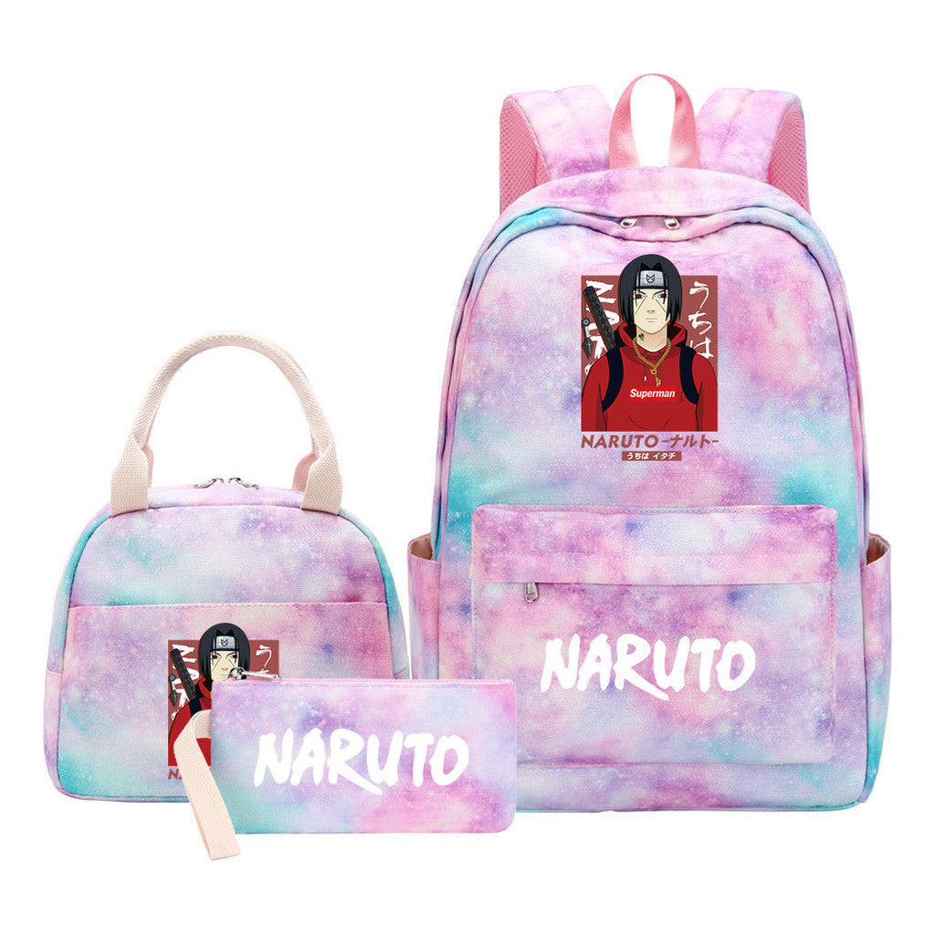 Naruto Student Girl Backpack Lunch Bag Three Piece Set Backpack Set