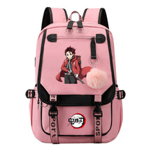 Cartoon Fashion Usb Student Backpack With Casual Woven Strap Flip Back Backpack