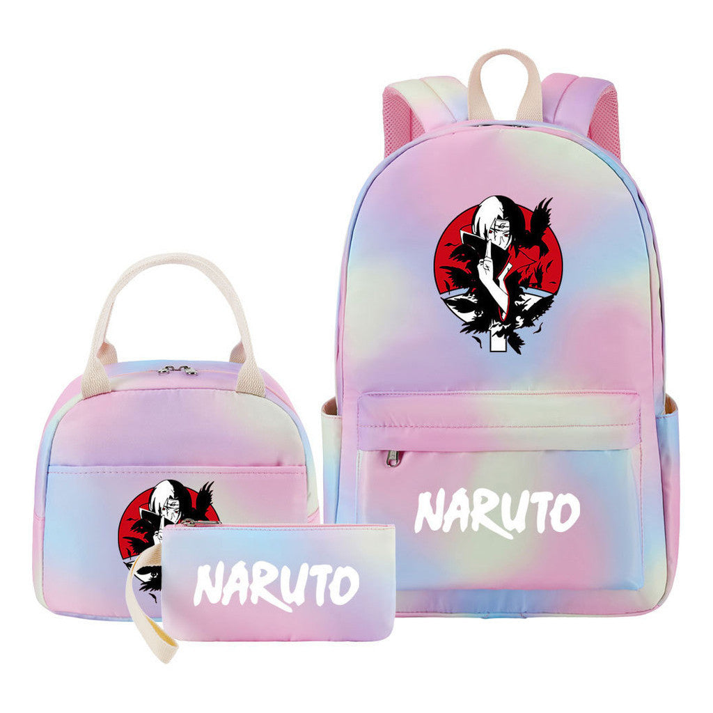 Naruto Student Girl Backpack Lunch Bag Three Piece Set Backpack Set