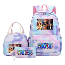 Cartoon Manga Pirate Wang Qing Student Girls School Bag Lunch Bag Three Piece Set Backpack Set