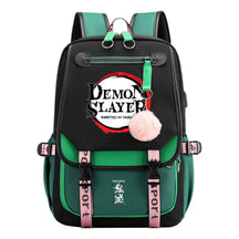 Japanese Cartoon Fashion Usb Youth Student Backpack With Casual Woven Strap Flip Back Backpack