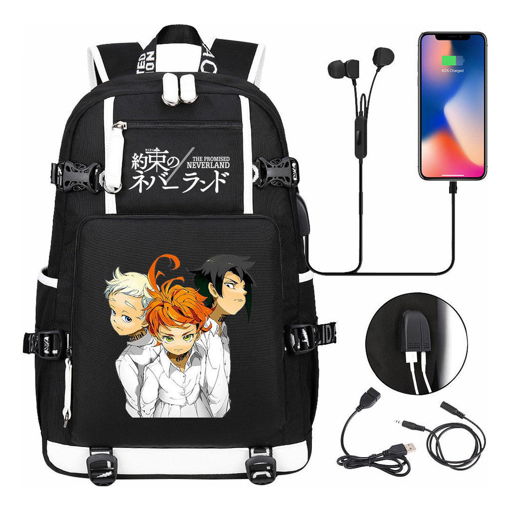 Promised Dream Island Usb Large Capacity Youth Student Backpack For Boys And Girls Leisure Travel Backpack