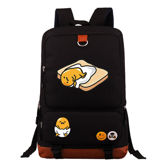 Cartoon Anime Lazy Egg Youth Student Backpack, Large Capacity Travel Bag, Boy's And Girl's Backpack