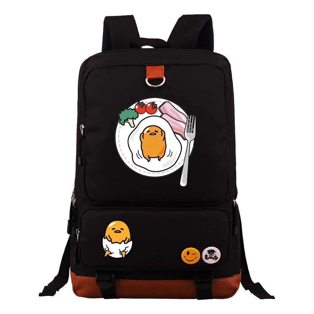 Cartoon Anime Lazy Egg Youth Student Backpack, Large Capacity Travel Bag, Boy's And Girl's Backpack