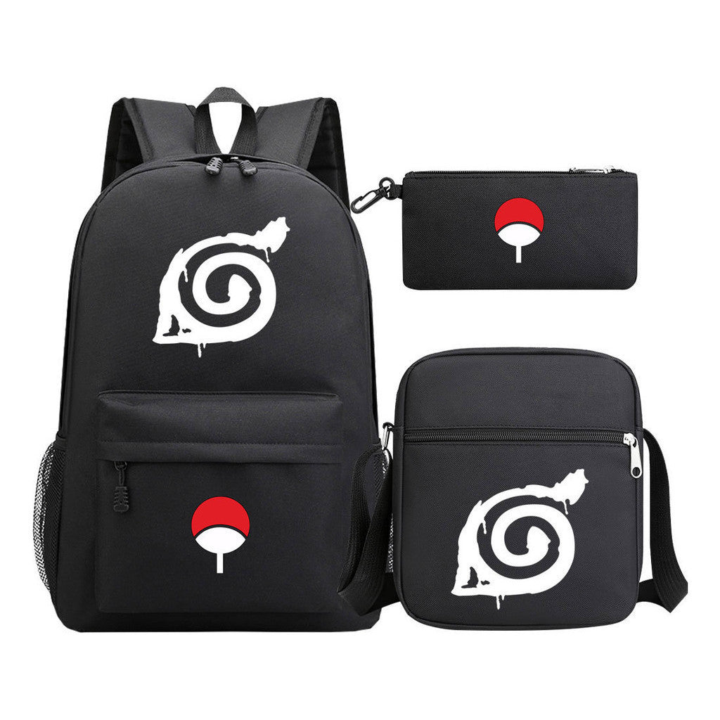 Anime Naruto Starry Sky Youth School Bag Three Piece Set For Men And Women Backpack Set