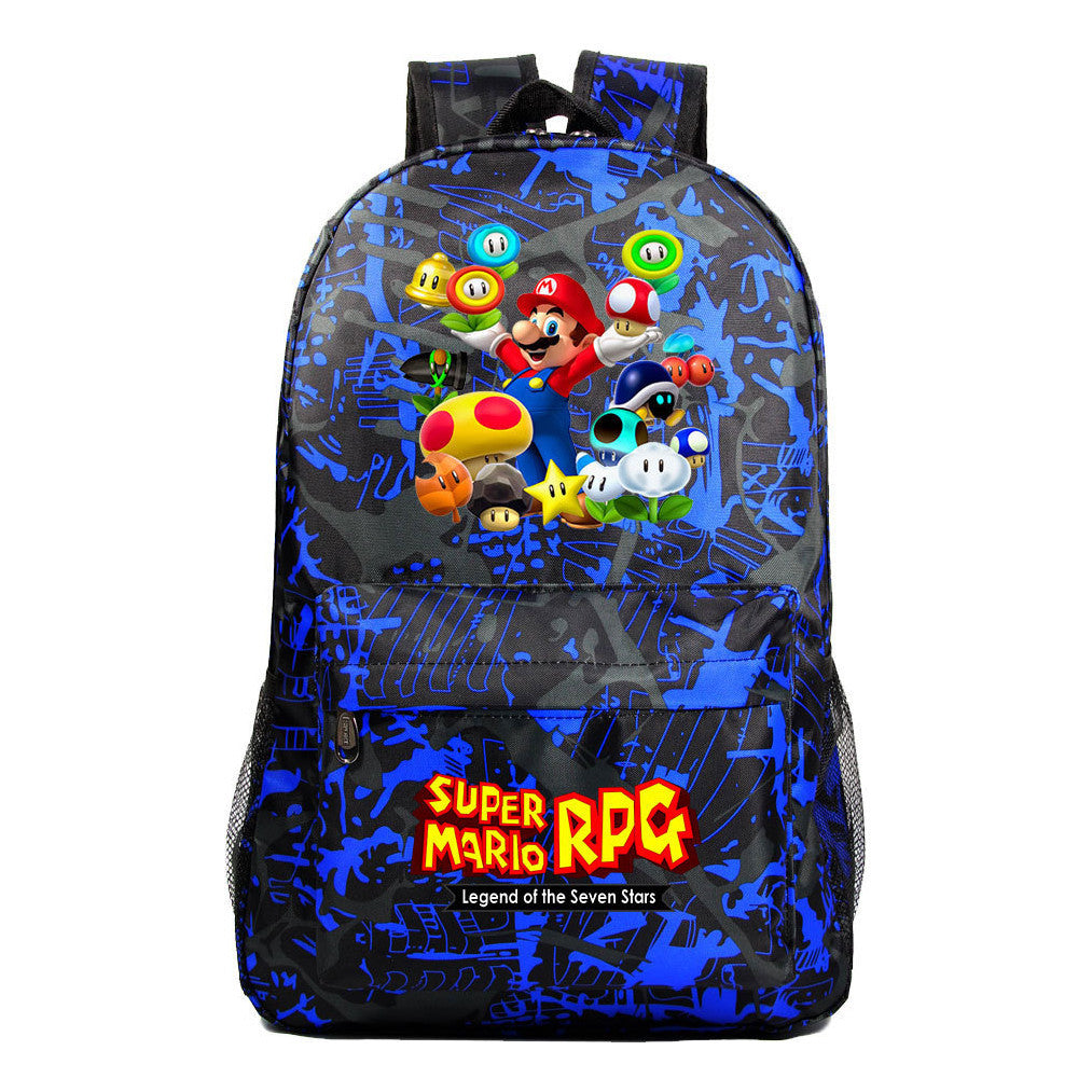 Super Mario Starry Sky Youth Student Backpack For Men And Women's Leisure Travel Backpack