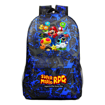 Super Mario Starry Sky Youth Student Backpack For Men And Women's Leisure Travel Backpack