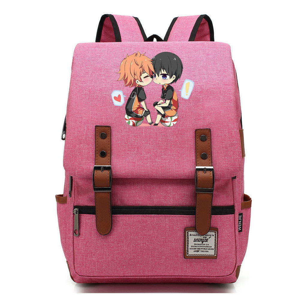 Volleyball Youth Printed Student School Bag Casual Belt Buckle Classic Backpack