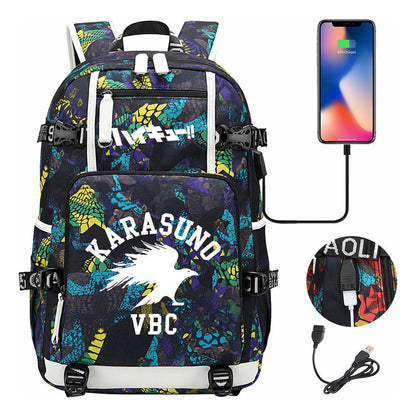 Volleyball Youth Usb Large Capacity Youth Student School Bag Men's And Women's Leisure Travel Backpack