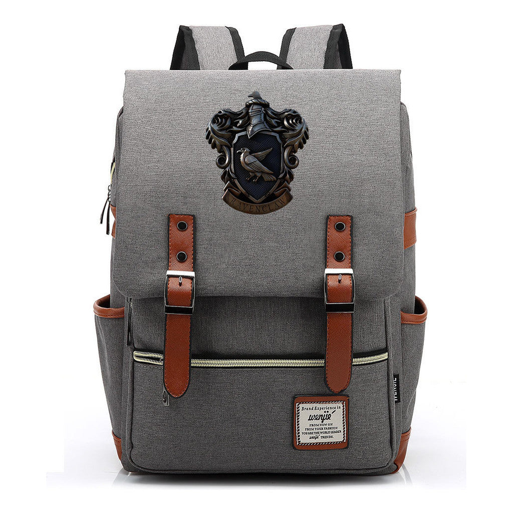 School Of Witchcraft And Wizardry Printed Youth Student School Bag Casual Belt Buckle Classic Backpack