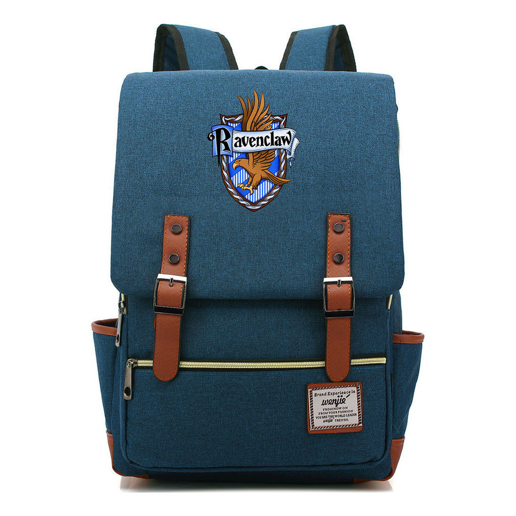 School Of Witchcraft And Wizardry Printed Youth Student School Bag Casual Belt Buckle Classic Backpack