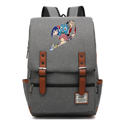 Printed Youth Student School Bag Casual Belt Buckle Classic Backpack
