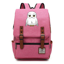 Cartoon White Owl Youth Student Backpack For Men And Women With Casual Belt Buckle Backpack
