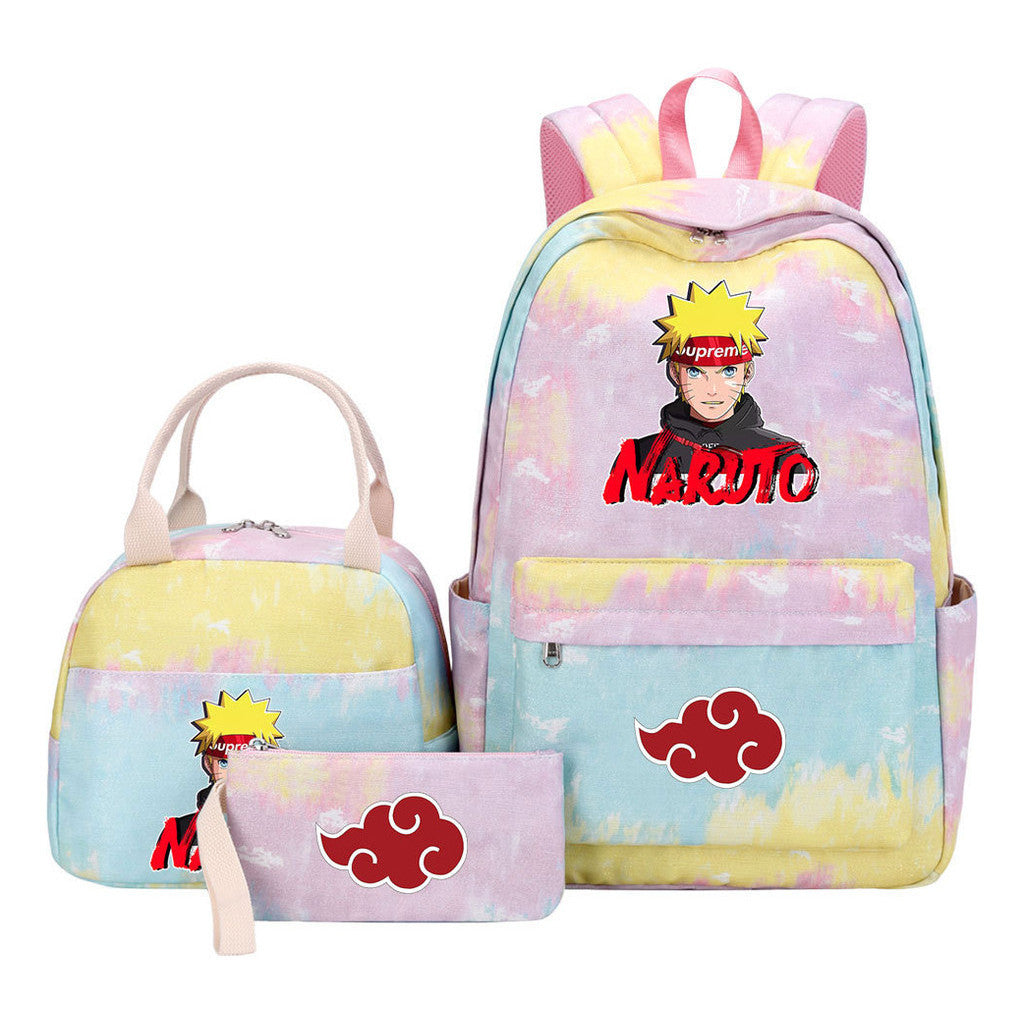 Naruto Teenage Girls School Bag Lunch Bag Three Piece Backpack Set
