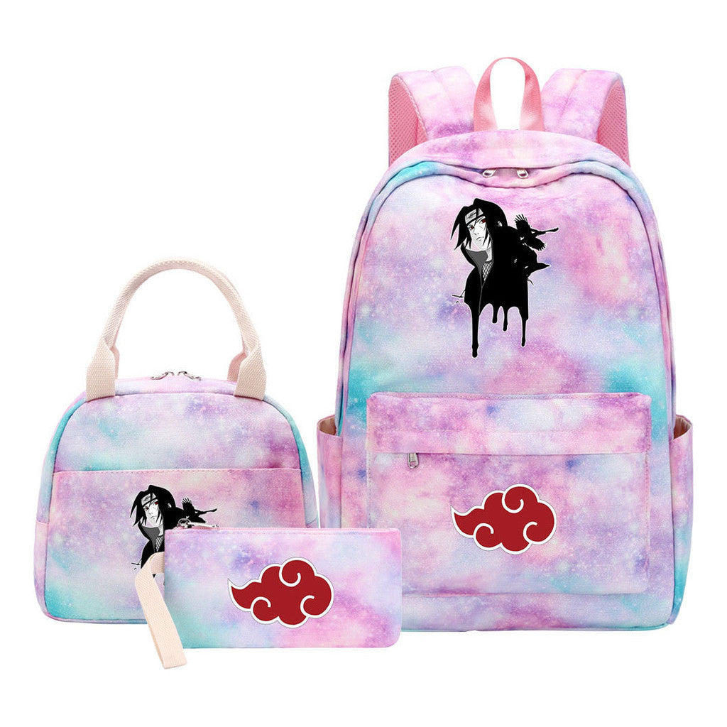 Naruto Teenage Girls School Bag Lunch Bag Three Piece Backpack Set