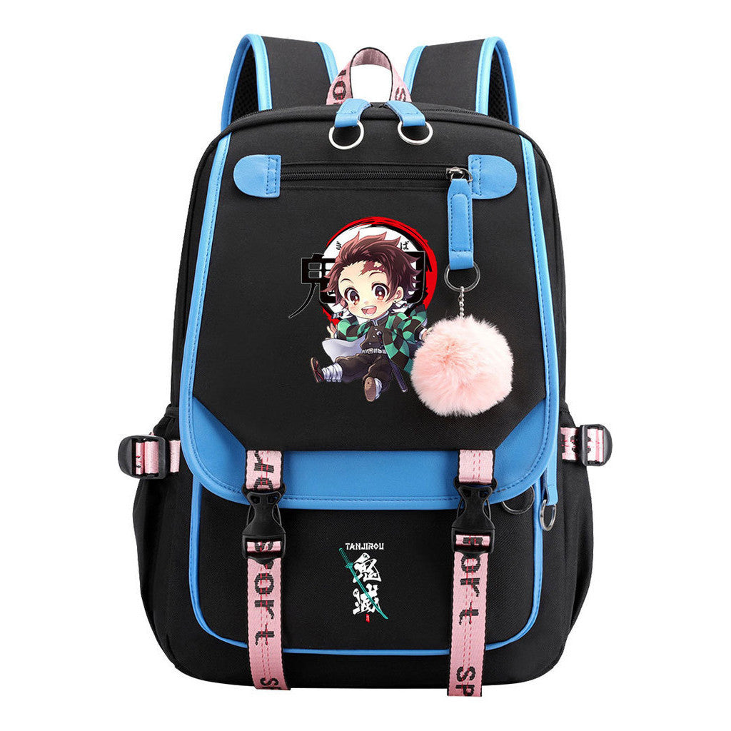 Cartoon Fashion Usb Student Backpack For Boy And Girl, Casual Woven Strap Flip Back Backpack