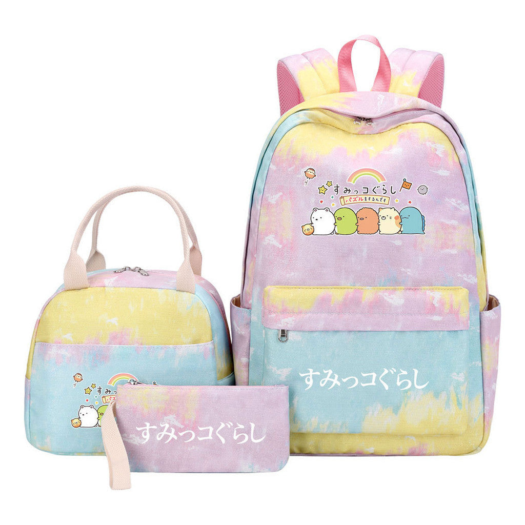 Corner Biology Student School Bag Lunch Bag Three Piece Set Backpack Set