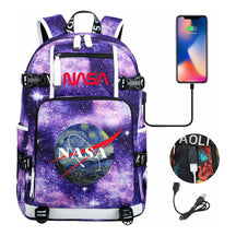 Nasa Fashion Printed Student Backpack With Large Capacity Leisure Travel Backpack