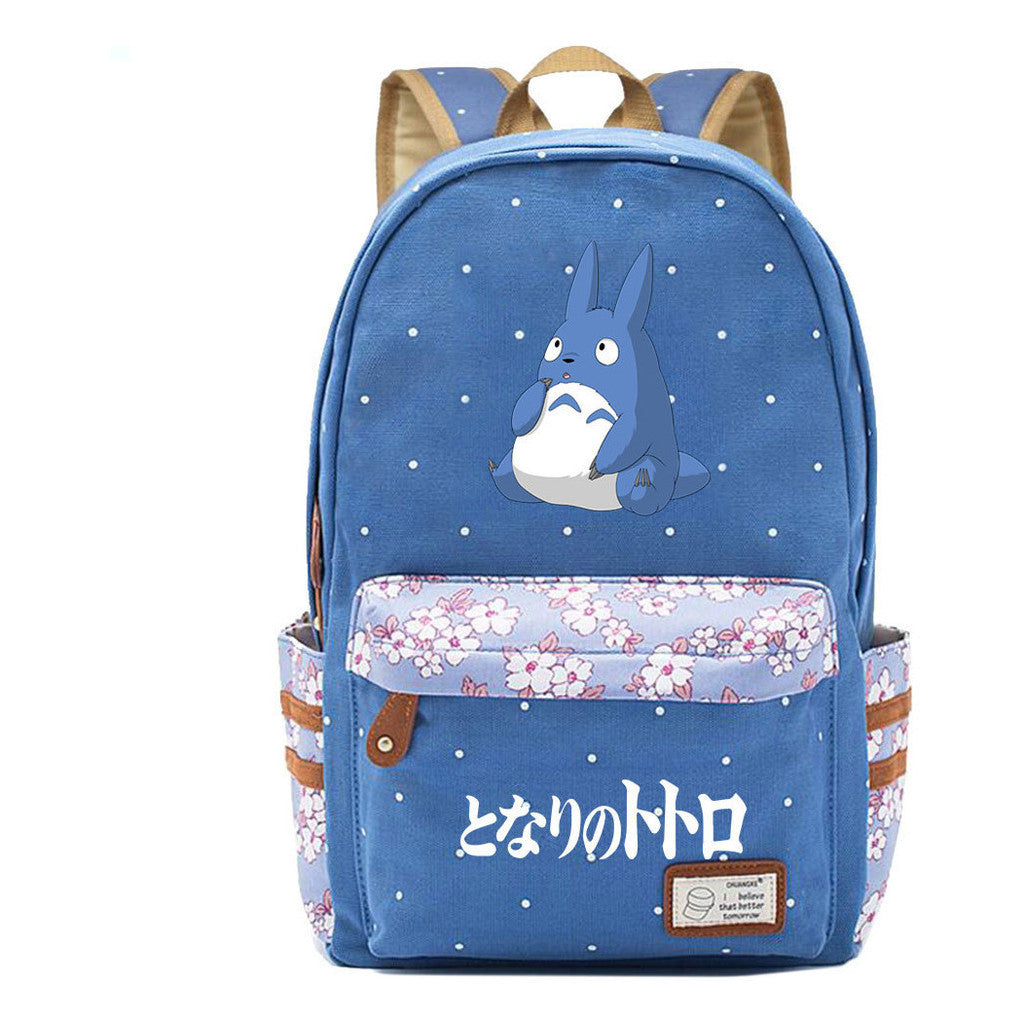 Printed Youth Student School Bag Fragmented Flower Leisure Backpack