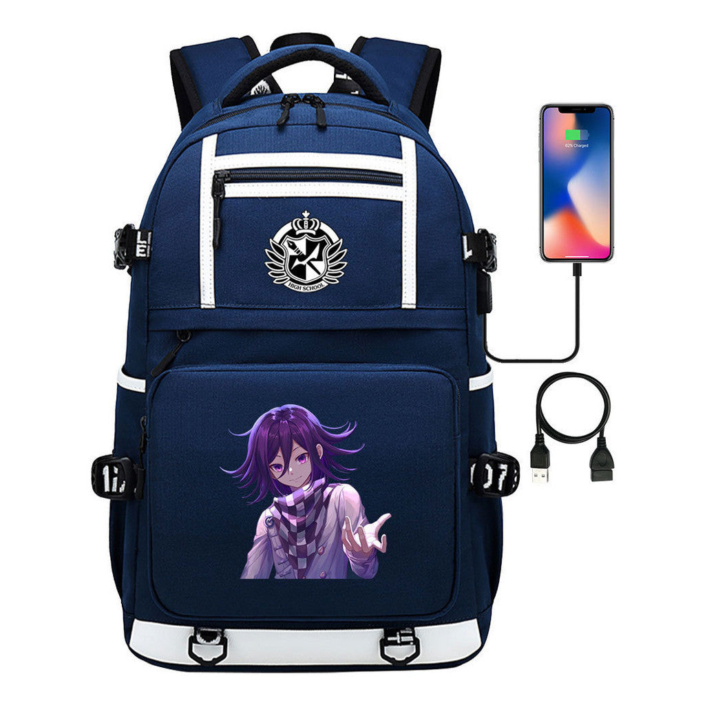 Cartoon Cartoon Printed Usb Youth Student Backpack Men's And Women's Backpack Leisure Travel Backpack