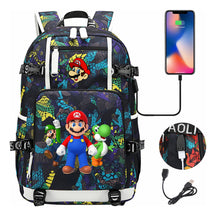 Super Mario Printed Teenage Student Backpack With Large Capacity For Men And Women's Leisure Travel Backpack