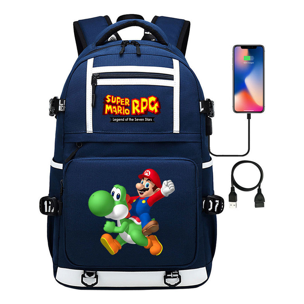 Super Mario Printed Backpack For Men And Women, Casual Travel Backpack