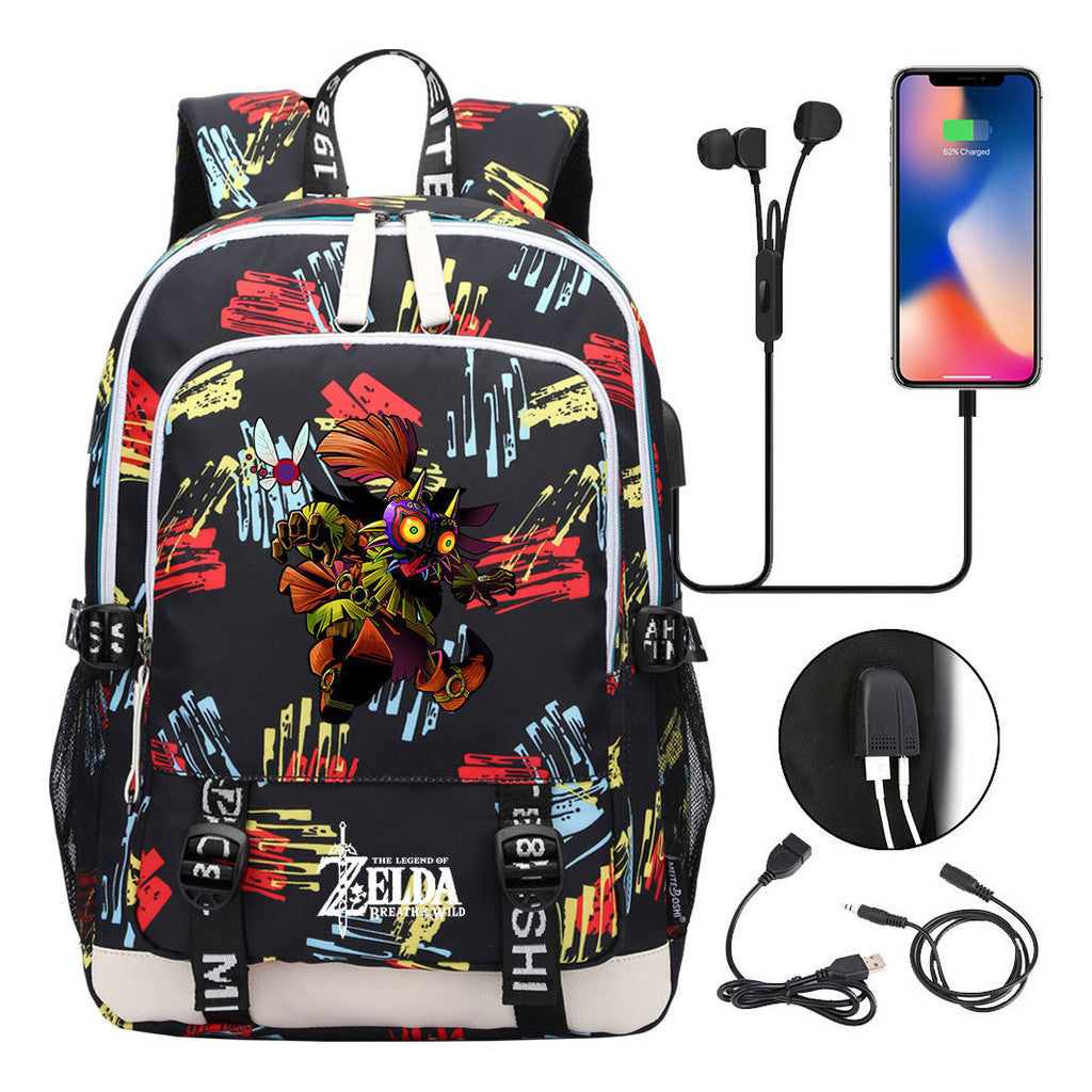 Usb Youth Primary And Secondary School Student Backpack For Men And Women's Leisure Sports Backpack