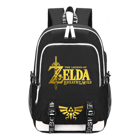 Golden Selda Kingdom Tears Usb Youth Student Backpack Men's And Women's Leisure Sports Backpack