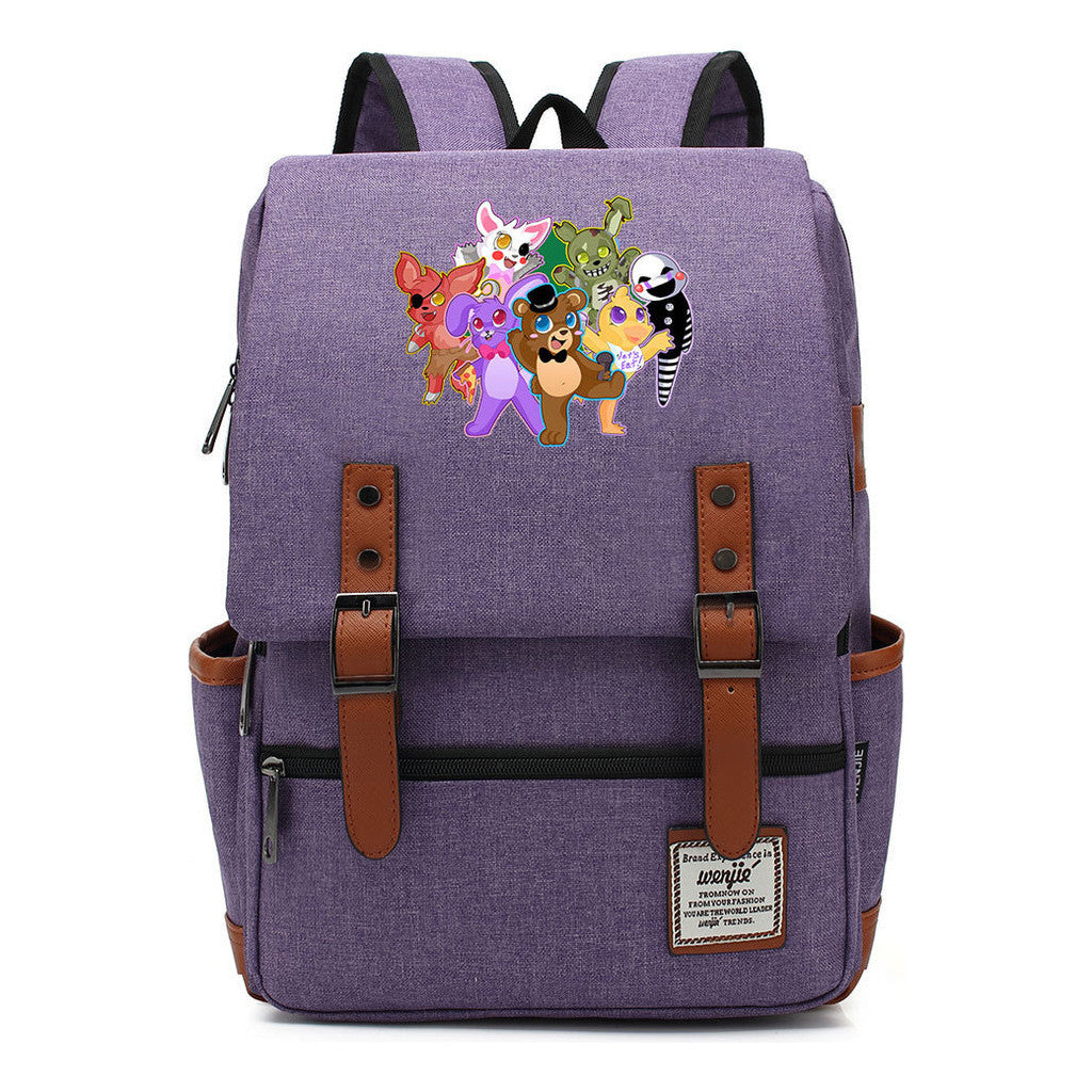 Toy Bear Printed Teenage Student Backpack For Men And Women, Casual Belt Buckle, Classic Backpack