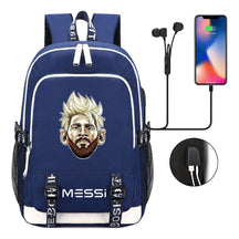 Sports Football Stars, Teenagers, Primary And Secondary School Students, Backpack Usb, Men's And Women's Leisure Backpack